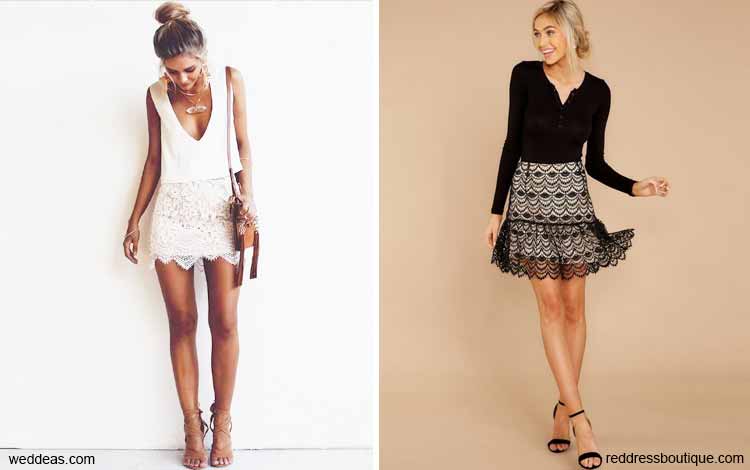 Tampil Fashionable Dengan Rok Mini - Mini lace skirt