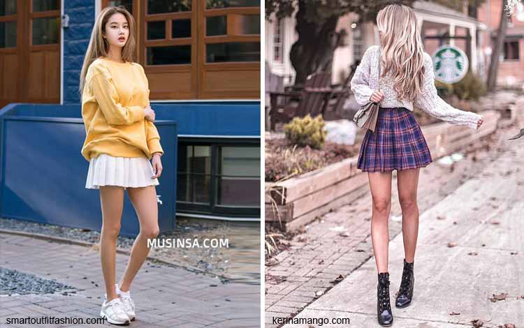 Tampil Fashionable Dengan Rok Mini - Mini pleated skirt