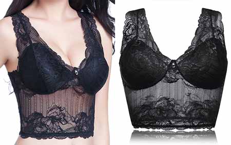 Longline Wireless Lace Printed Transparent Yoga Soft Bras