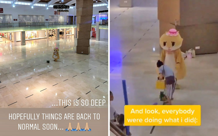 Badut-Boneka-Tetap-Berusaha-Mengais-Rupiah-di-Tengah-Mall-Yang-Sepi-di-Bali-Akibat-Corona