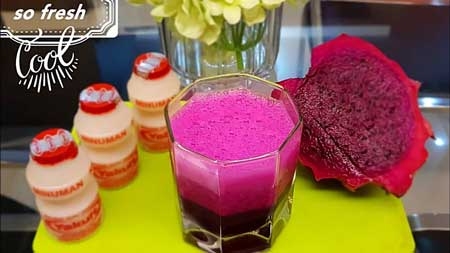 Jus Buah Yang Lezat, Sehat Dan Murah - Jus buah naga campur yakult