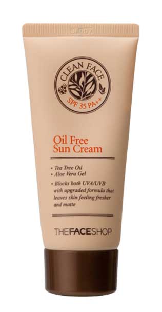 Sunscreen Untuk Kulit Berminyak Terbaik - The Face Shop Clean Face Oil Control Sun Cream