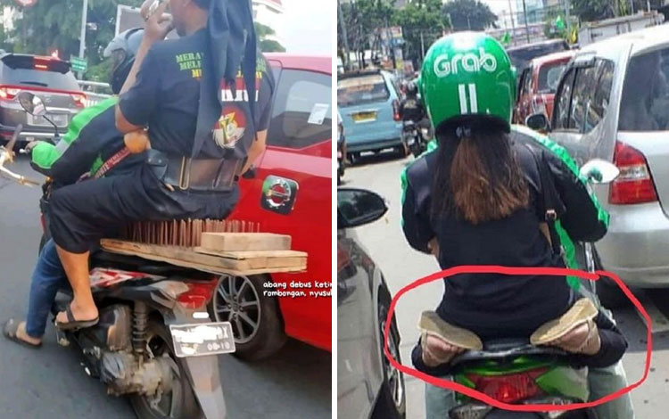 Kelakuan kocak penumpang ojek online