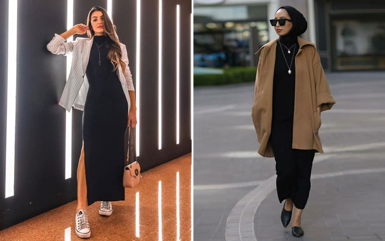 Mix And Match OOTD Inner Dress Hitam Yang Modis