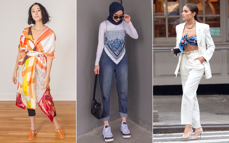 Inspirasi OOTD Scarf Top yang Kekinian